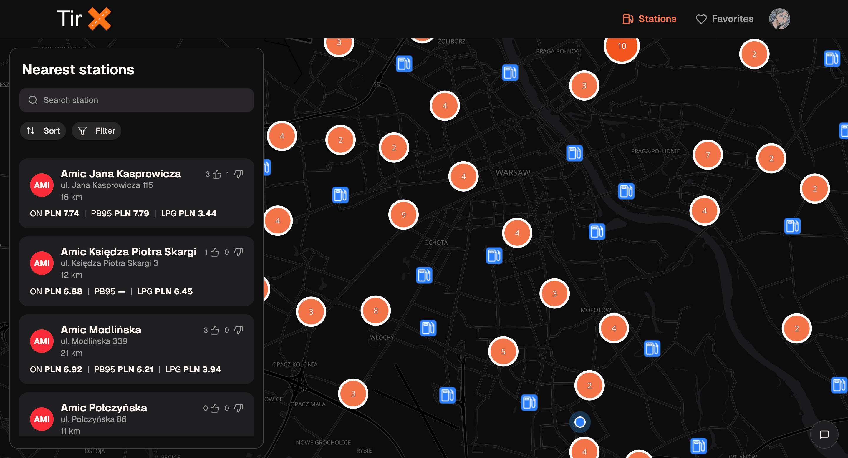 TirX Homepage Map